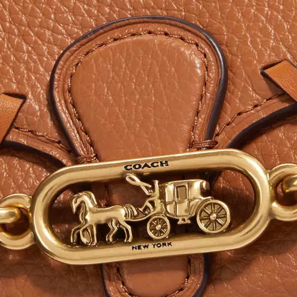 Coach Tan Leather Women's Wallet Whipstitching Brown